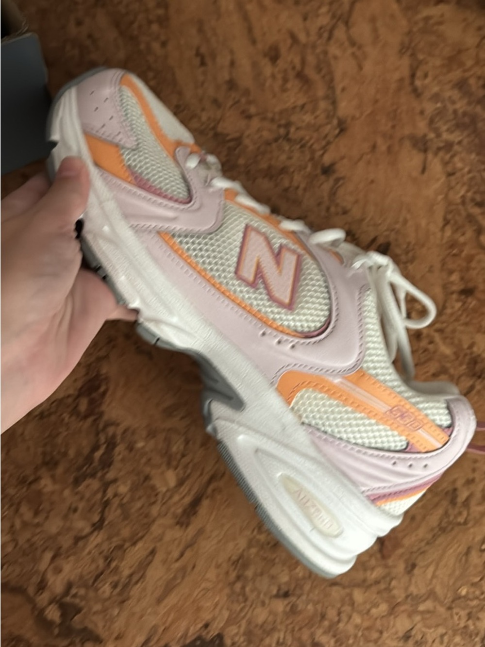 NIB Anthropologie New Balance 530 in Dried Orange/Pink Granite Size 9.5 Women - Picture 6 of 7
